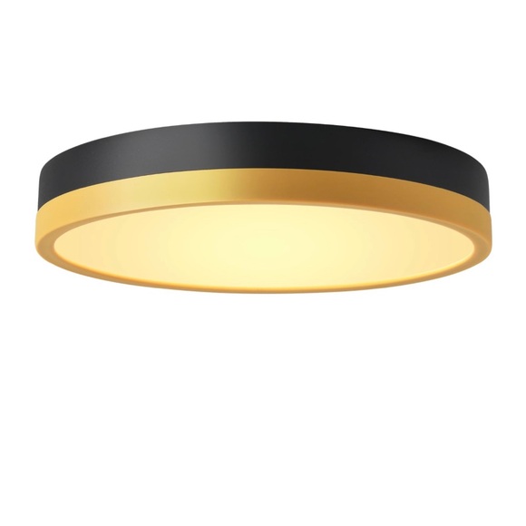 HLinghtnet 12 Inch 5CCT Thick Metal LED Flush Mount Ceiling Light, Black Gold Ce - Picture 1 of 1